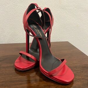 Red Saint Laurent heels